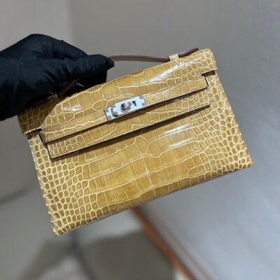 Kelly Pochette Shiny Alligator PHW
