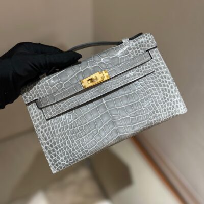 Kelly Pochette Shiny Alligator GHW