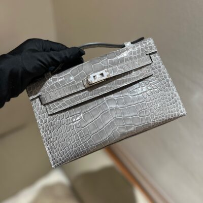 Kelly Pochette Shiny Alligator PHW