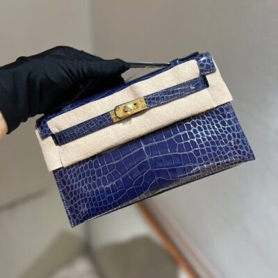 Kelly Pochette Shiny Alligator GHW