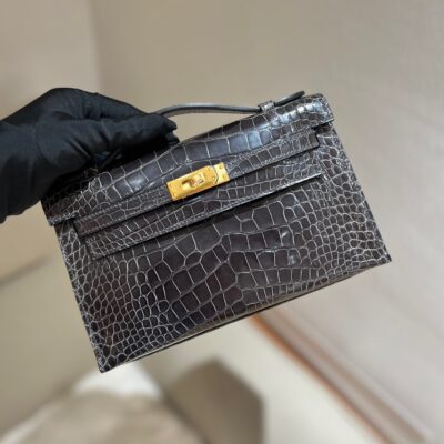 Kelly Pochette Shiny Alligator GHW