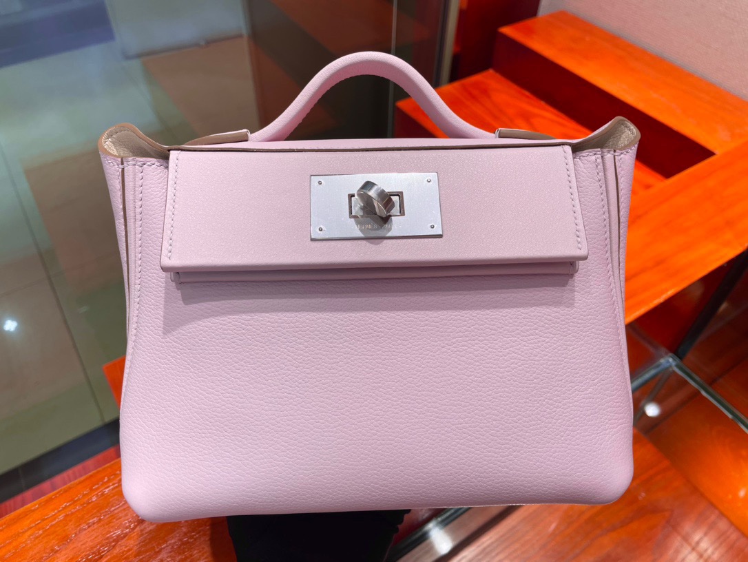 img_9540 Hermes 24/24 Mini Mauve Pale in Evercolor&Swift - Image 1