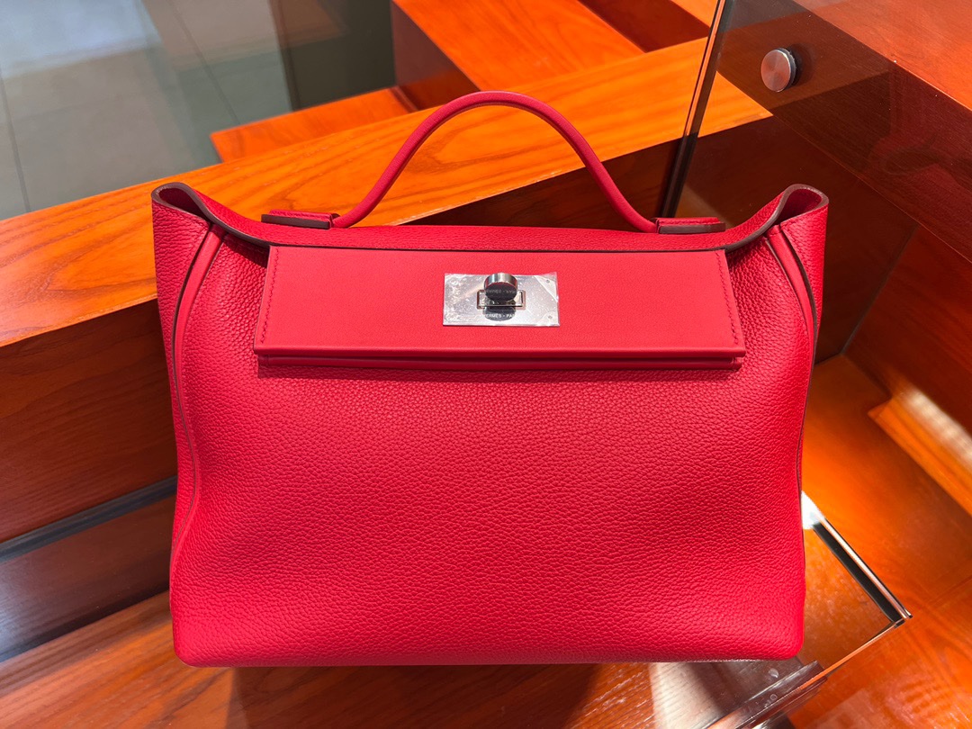 img_9558 Hermes 24/24 Rouge De Coeur 29cm in Togo&Swift - Image 1