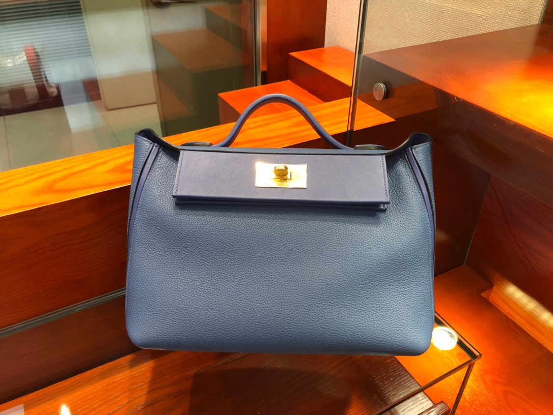 img_9641 Hermes 24/24 Blue Agate 29cm in Evercolor&Swift - Image 1