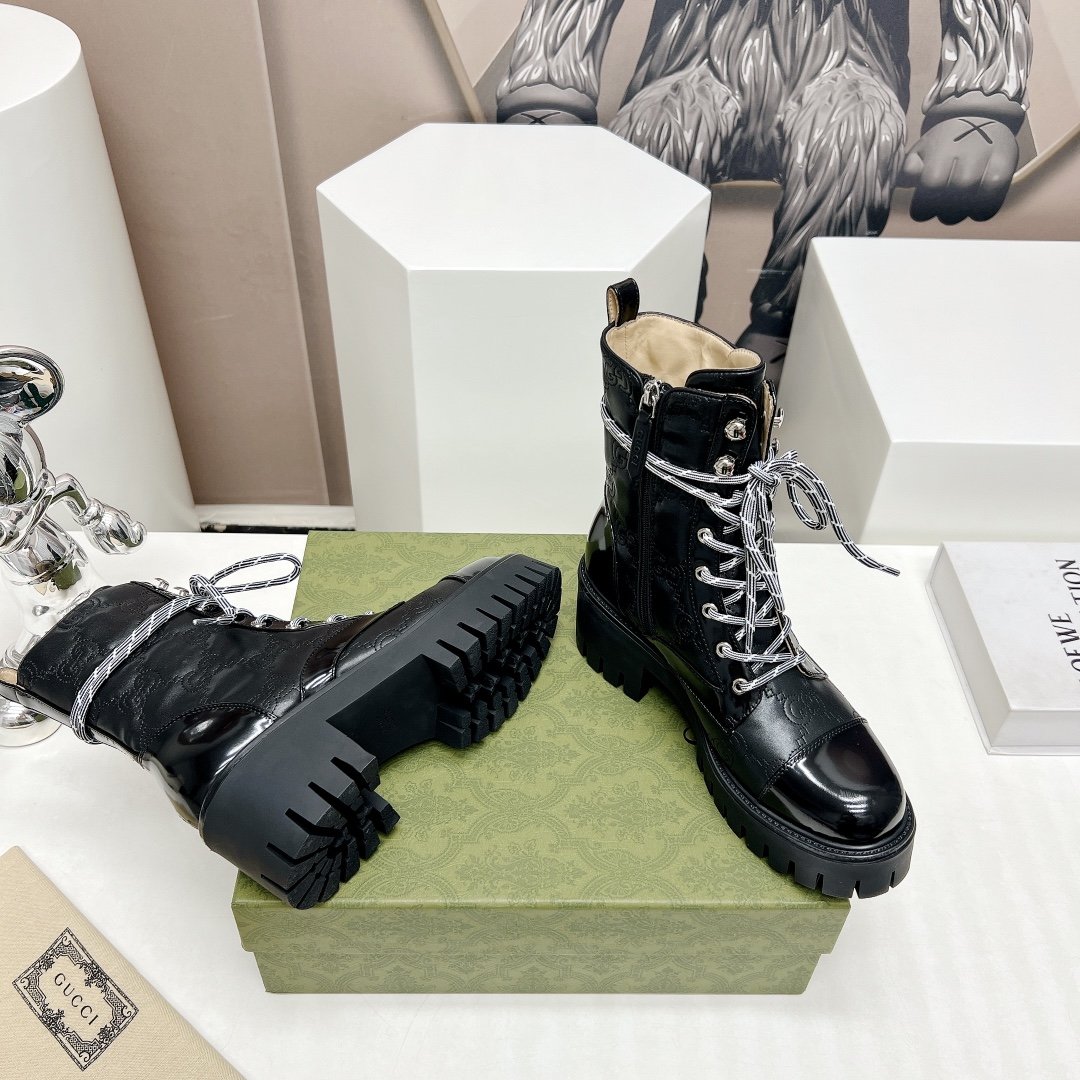 Gucci Lace-up Thick-soled Ankle Boots - Image 8