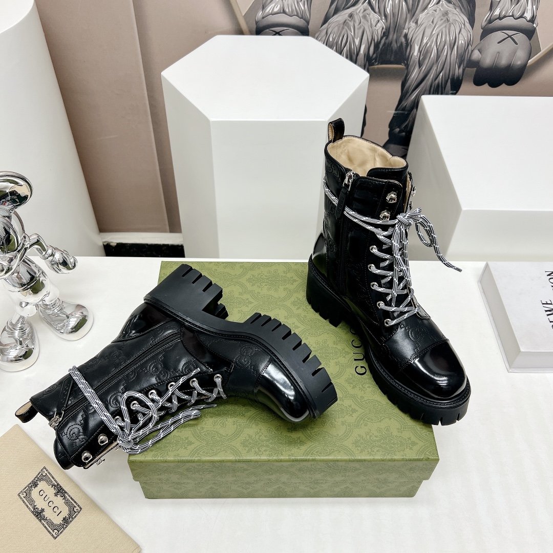 Gucci Lace-up Thick-soled Ankle Boots - Image 3