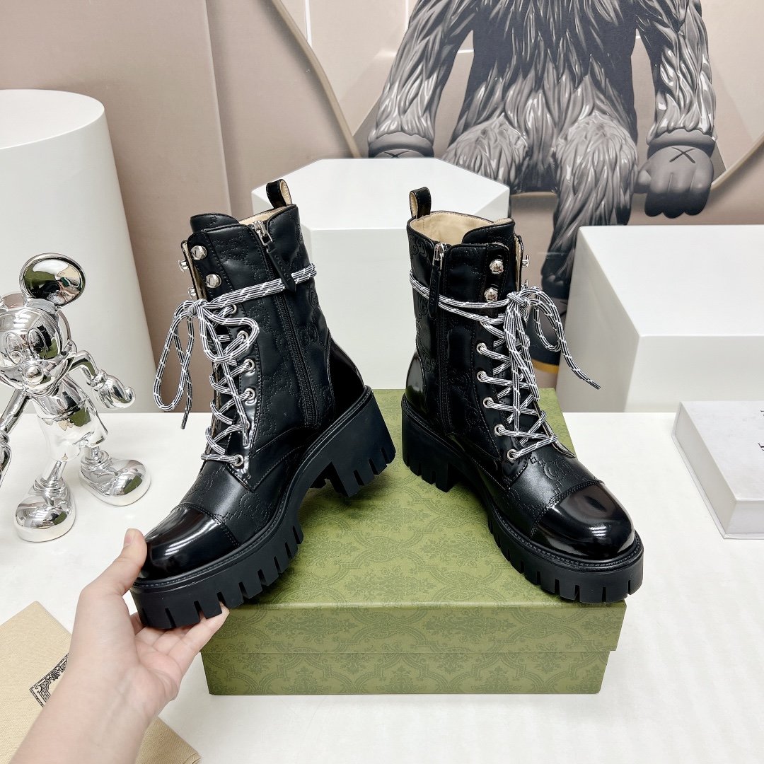 Gucci Lace-up Thick-soled Ankle Boots - Image 5