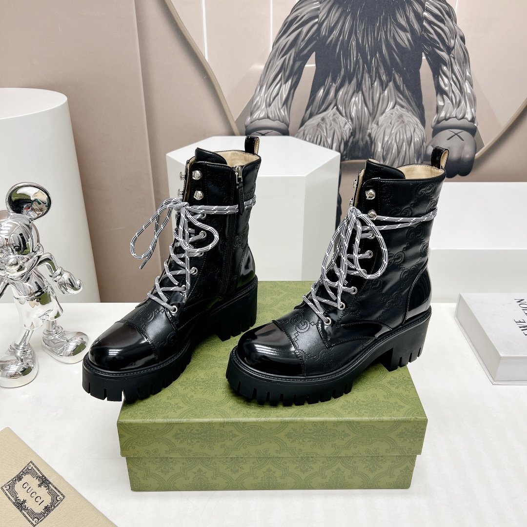 Gucci Lace-up Thick-soled Ankle Boots - Image 6