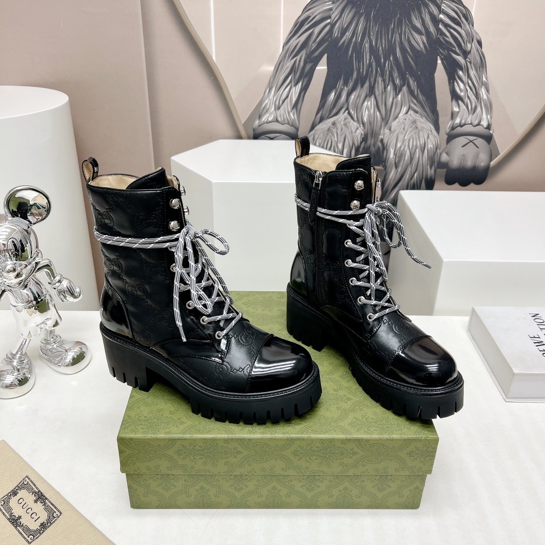 Gucci Lace-up Thick-soled Ankle Boots - Image 9