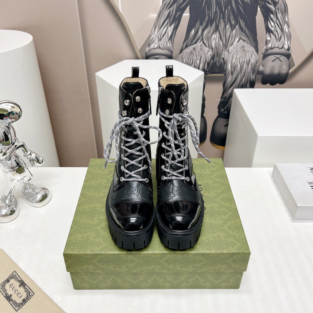 Gucci Lace-up Thick-soled Ankle Boots