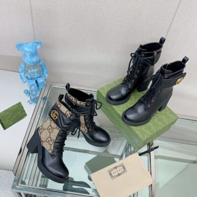 Gucci Lace-up High-heeled Ankle Boots Collection