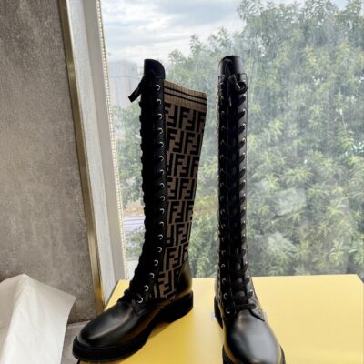 Fendi New Lace-up High-top Boots