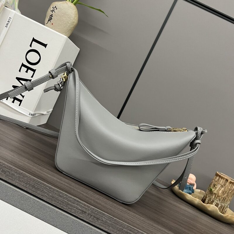 Loewe Hobo Bag in Grey Leather