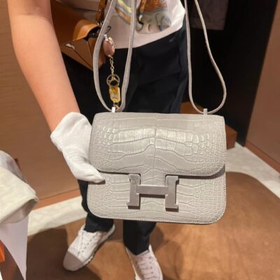 Constance 18 in Grey Matte Crocodile