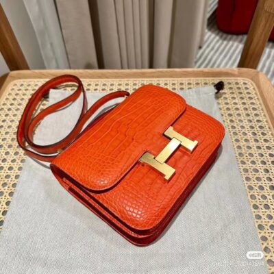 Constance 18 in Orange Shiny Crocodile GHW