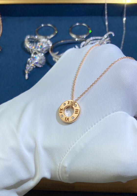 T Home Roman Necklace, Rose Gold