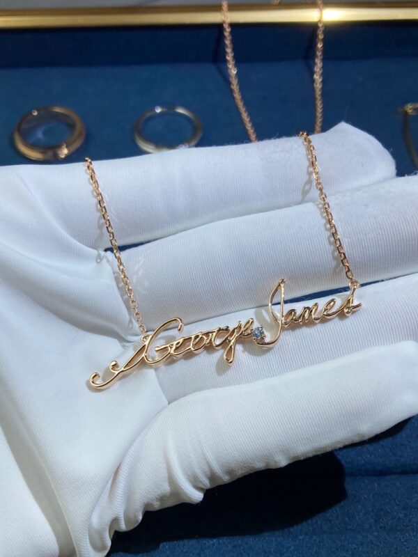Aquamarine Alphabet Necklace, Rose Gold