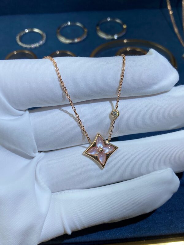 LV Pink Shell Necklace, Rose Gold