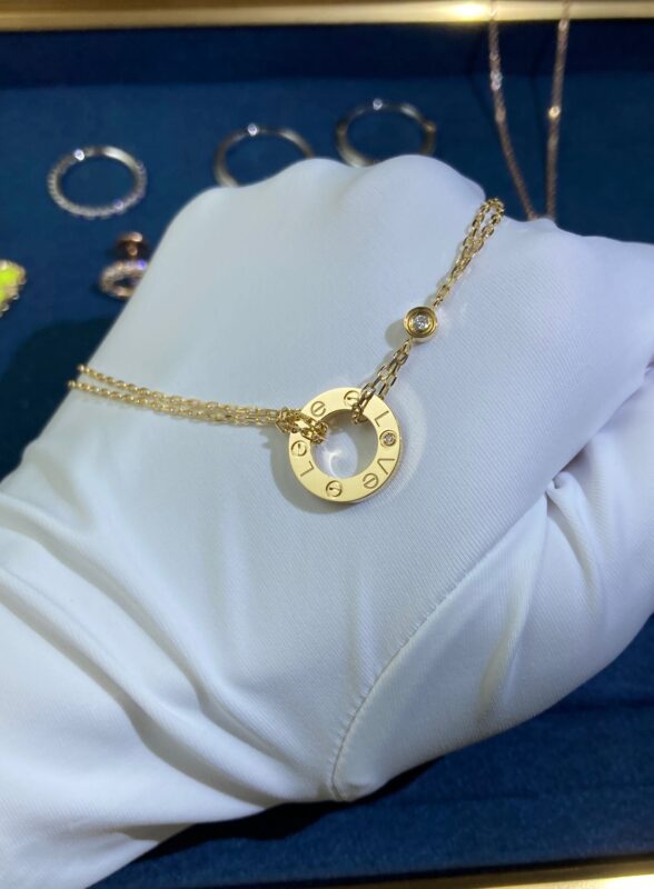 Round Cake Necklace, Yellow Gold