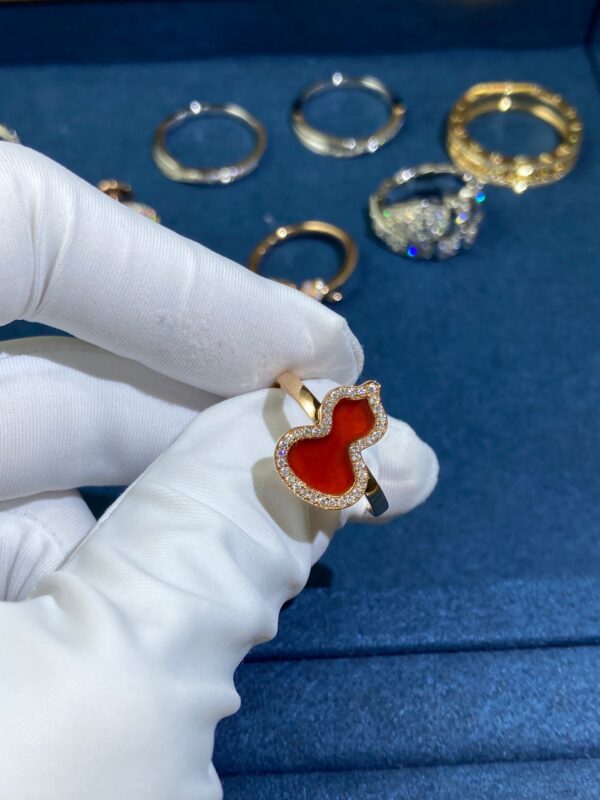 Carnelian Gourd Ring, Rose Gold