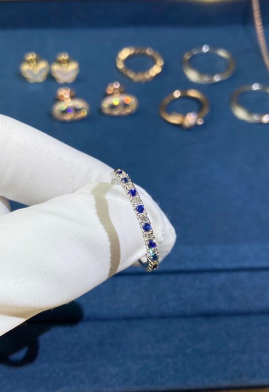Kajia Diamonds, Sapphires, Rows of Diamonds, White Gold