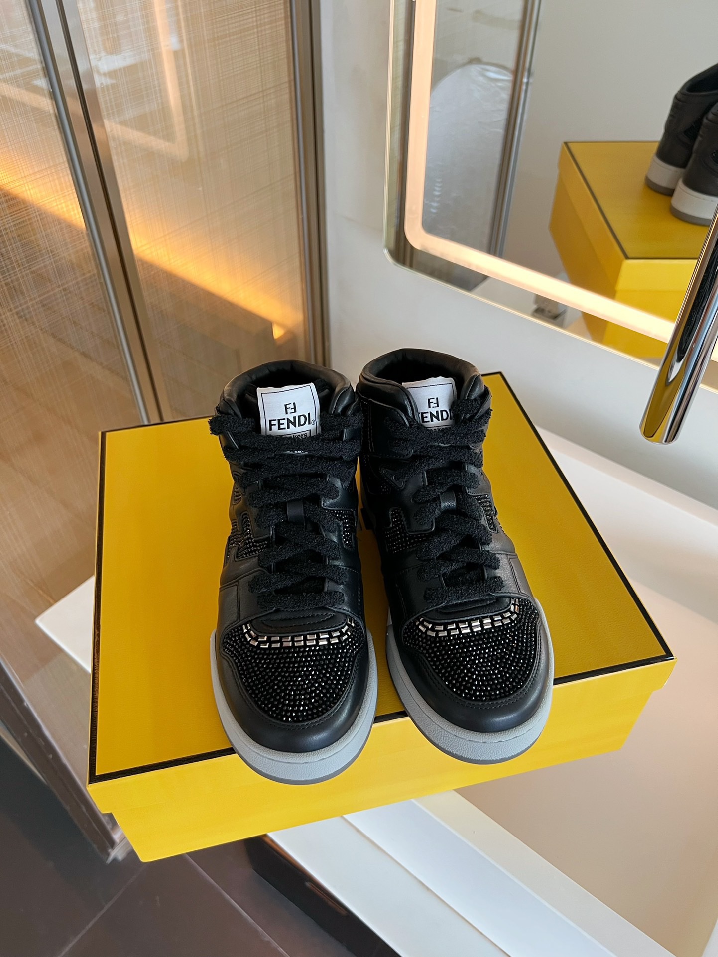 Fendi 2023 New Lace-up High-top Sneakers. - Image 2