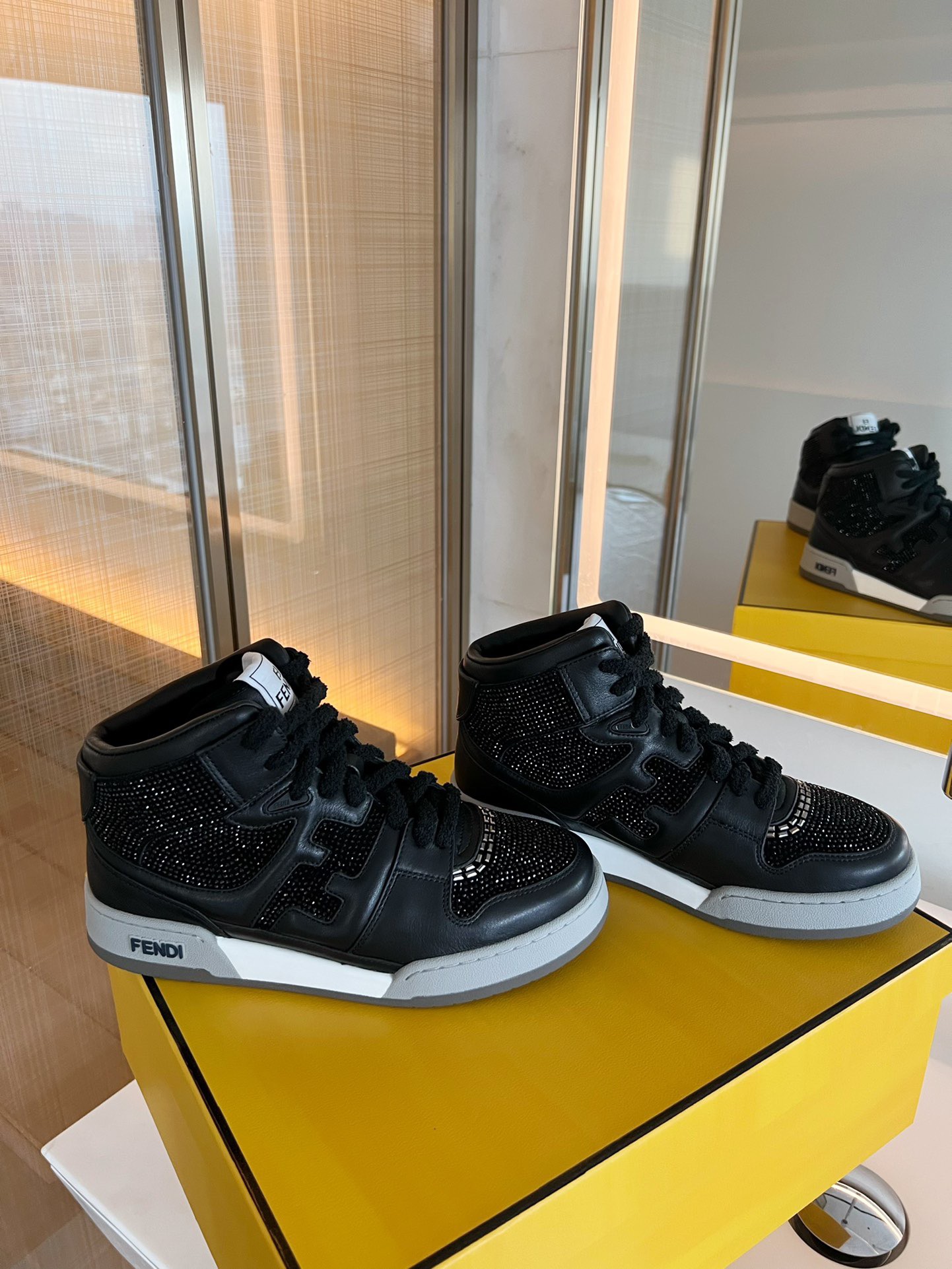 Fendi 2023 New Lace-up High-top Sneakers. - Image 3