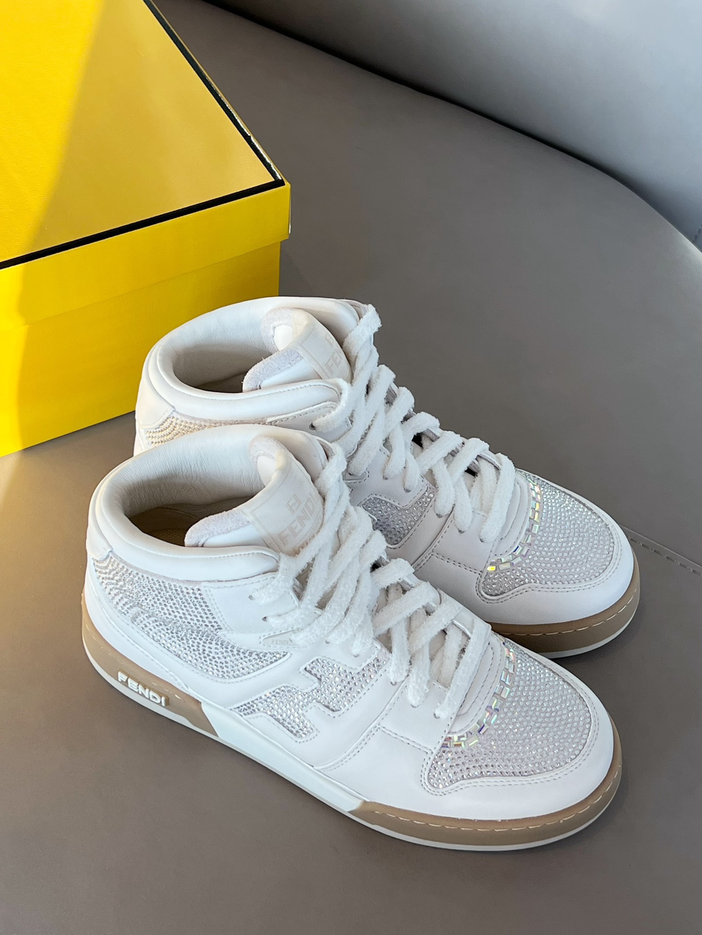 Fendi 2023 New Lace-up High-top Sneakers. - Image 4