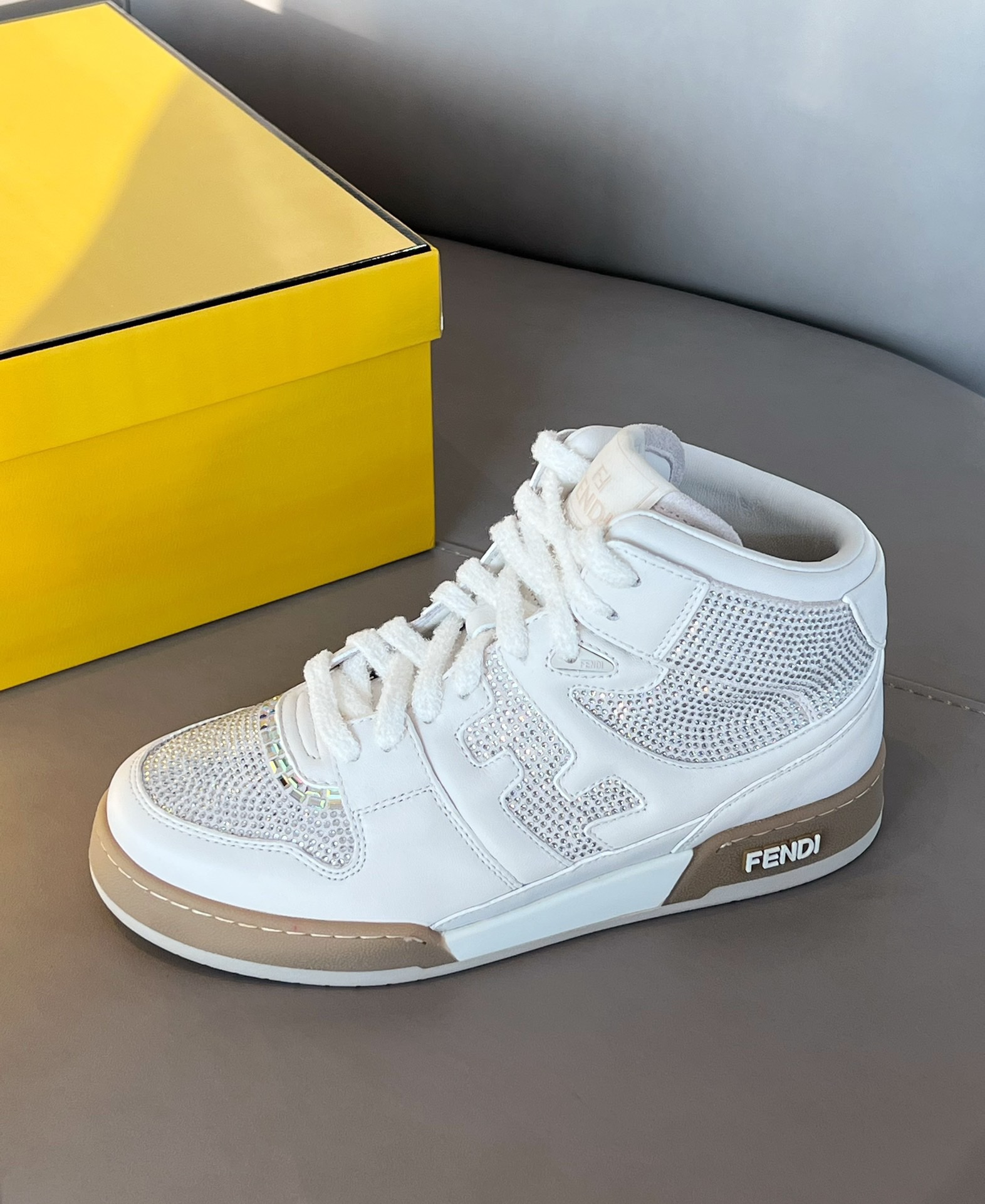 Fendi 2023 New Lace-up High-top Sneakers.