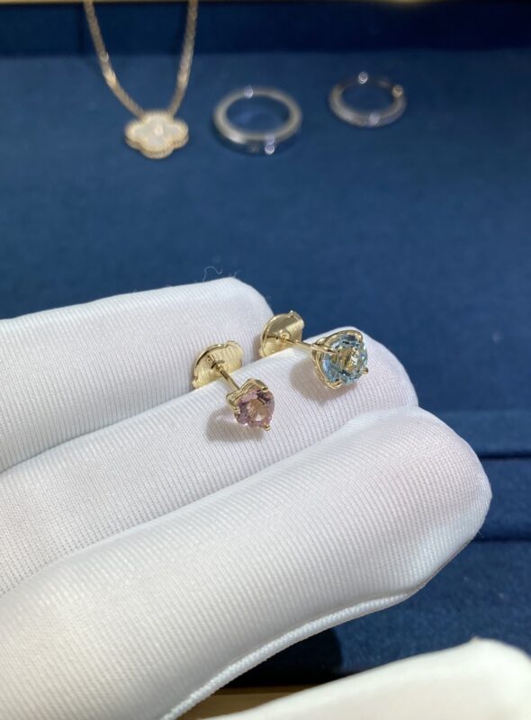 Colorful Earrings, gold color