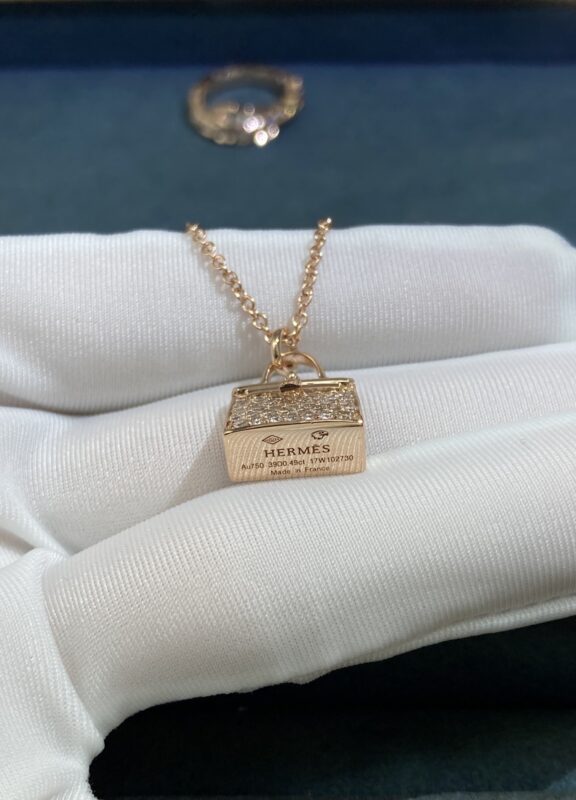 Kang Kang bag necklace, rose gold