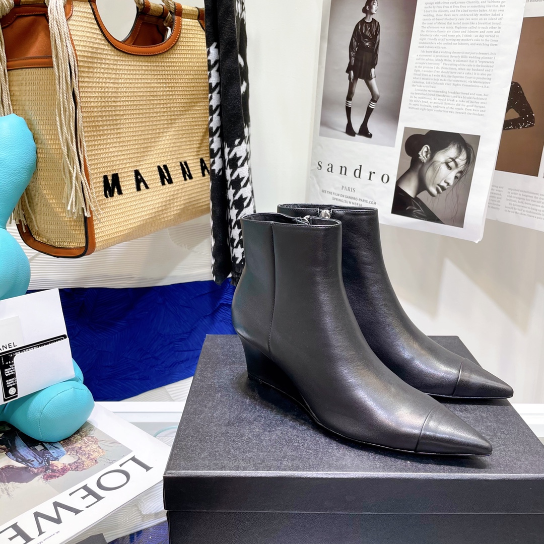 Chanel Wedge Ankle Boots - Image 7