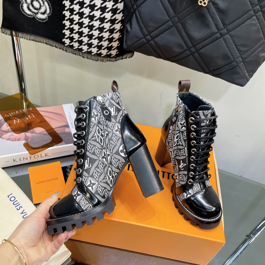 Louis Vuitton Lace-up High-heeled Short Boots - Image 8