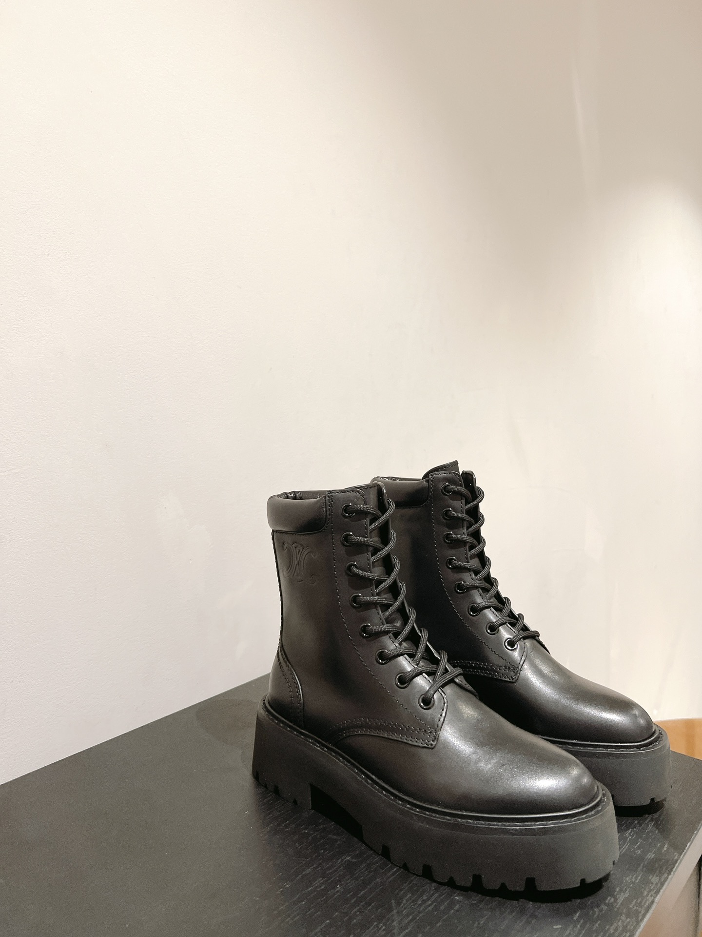 Celine Lace-up Thick-soled Short Boots - Image 8