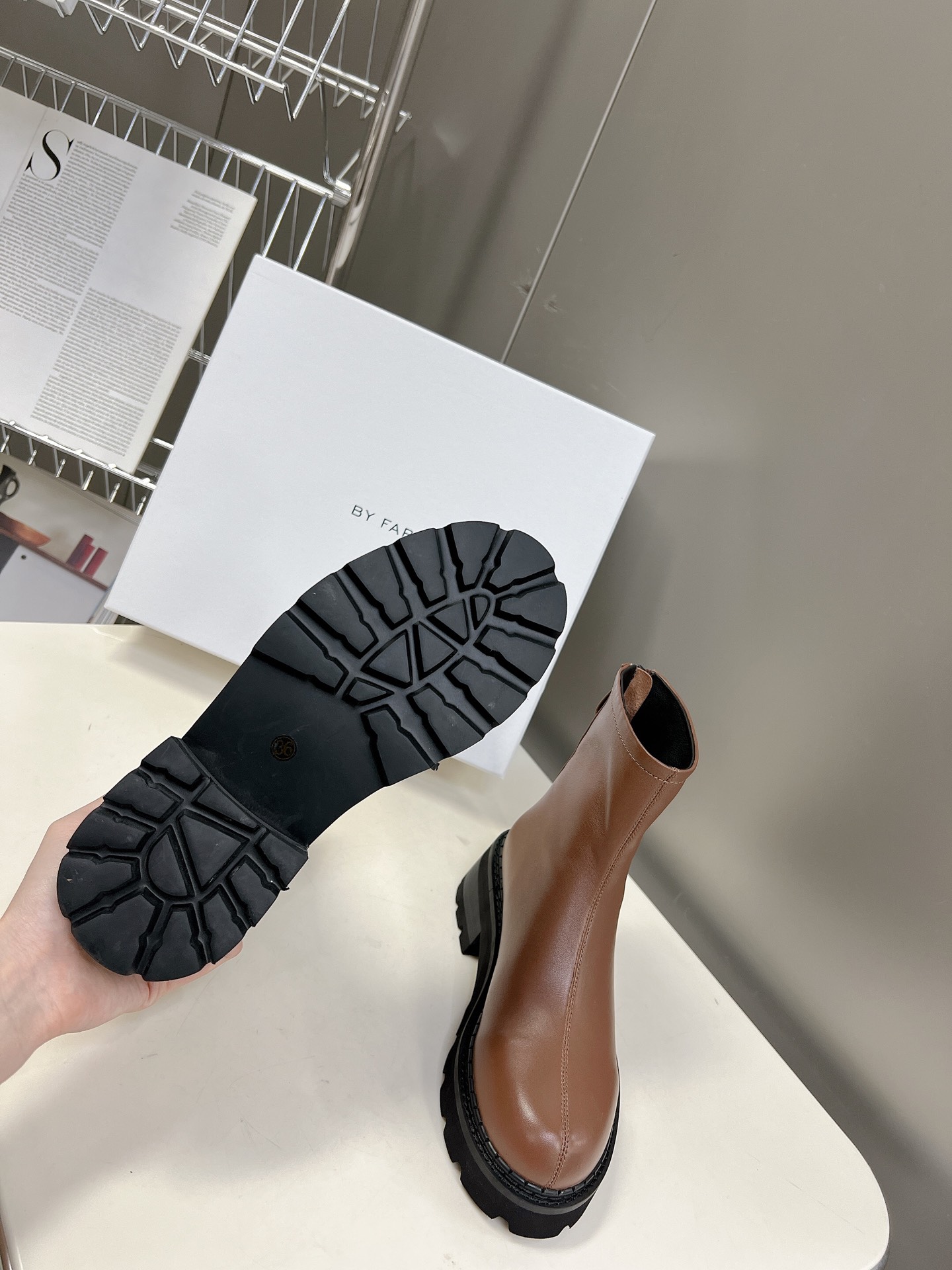 By Far Back Zipper Thick-soled Short Boots - Image 9