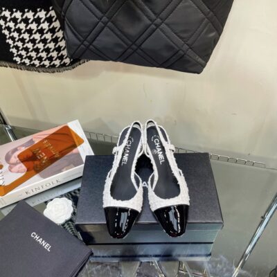 Chanel Tweed Slingback Shoes