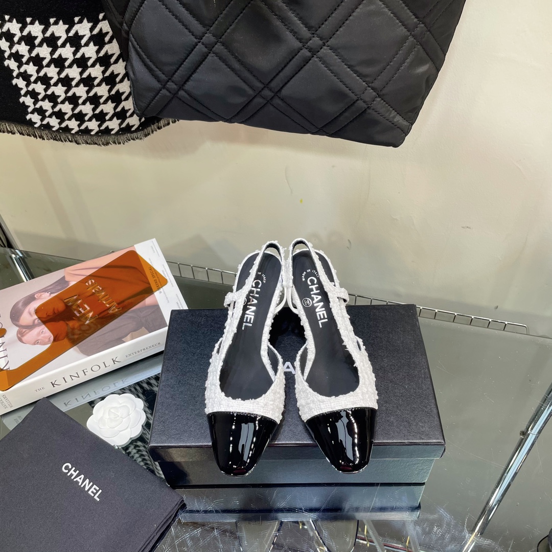 Chanel Tweed Slingback Shoes