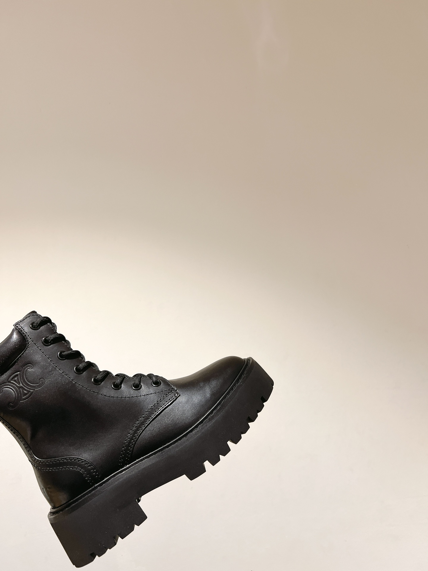 Celine Lace-up Thick-soled Short Boots - Image 9