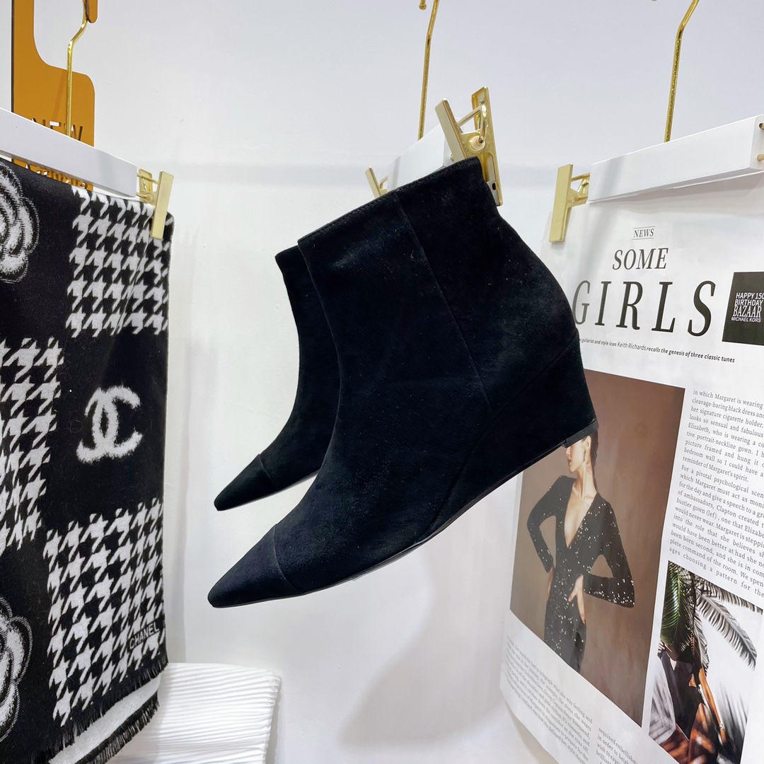Chanel Wedge Ankle Boots - Image 8
