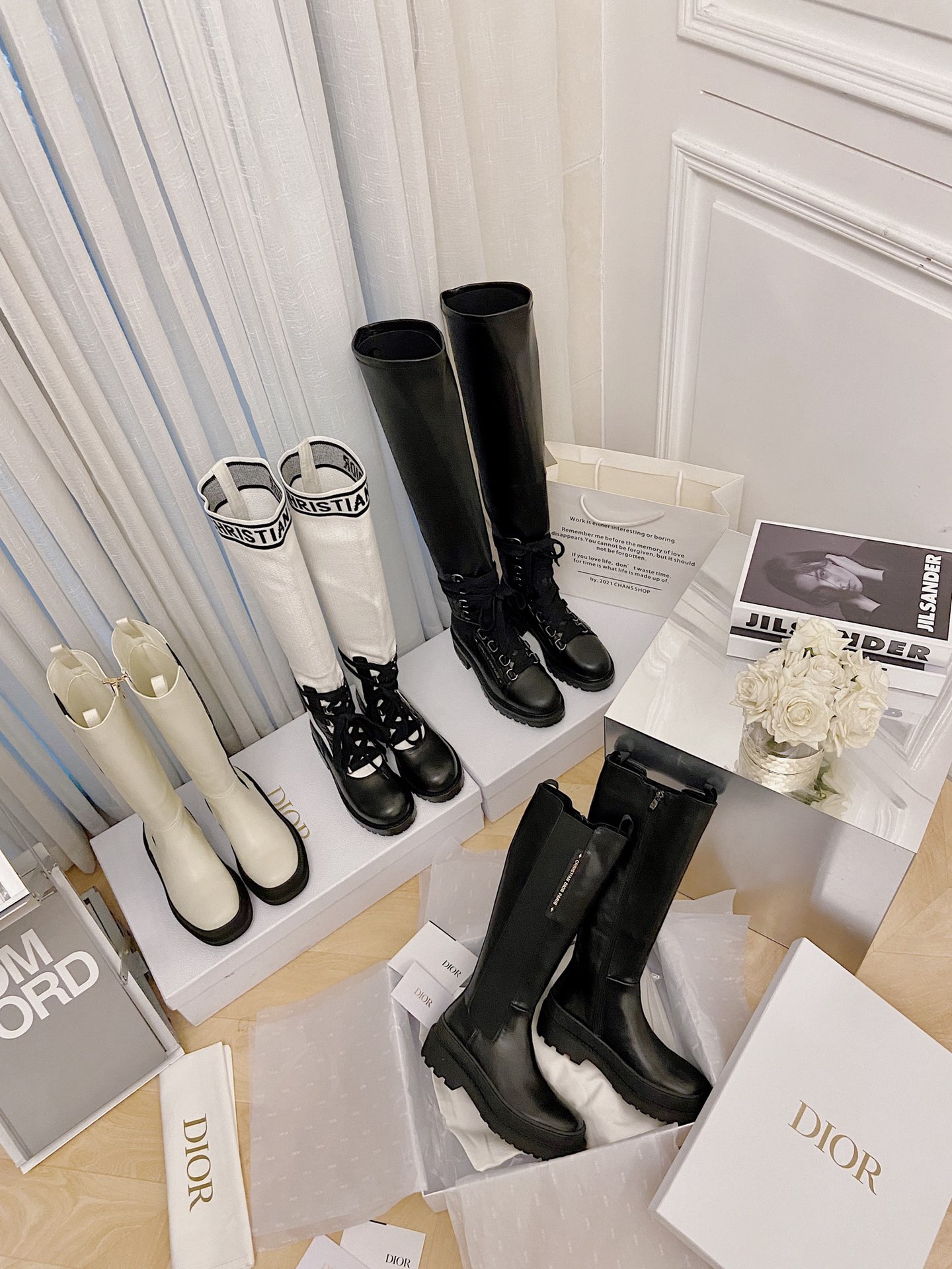 Dior Lace-up Knee-High Boots - Image 10