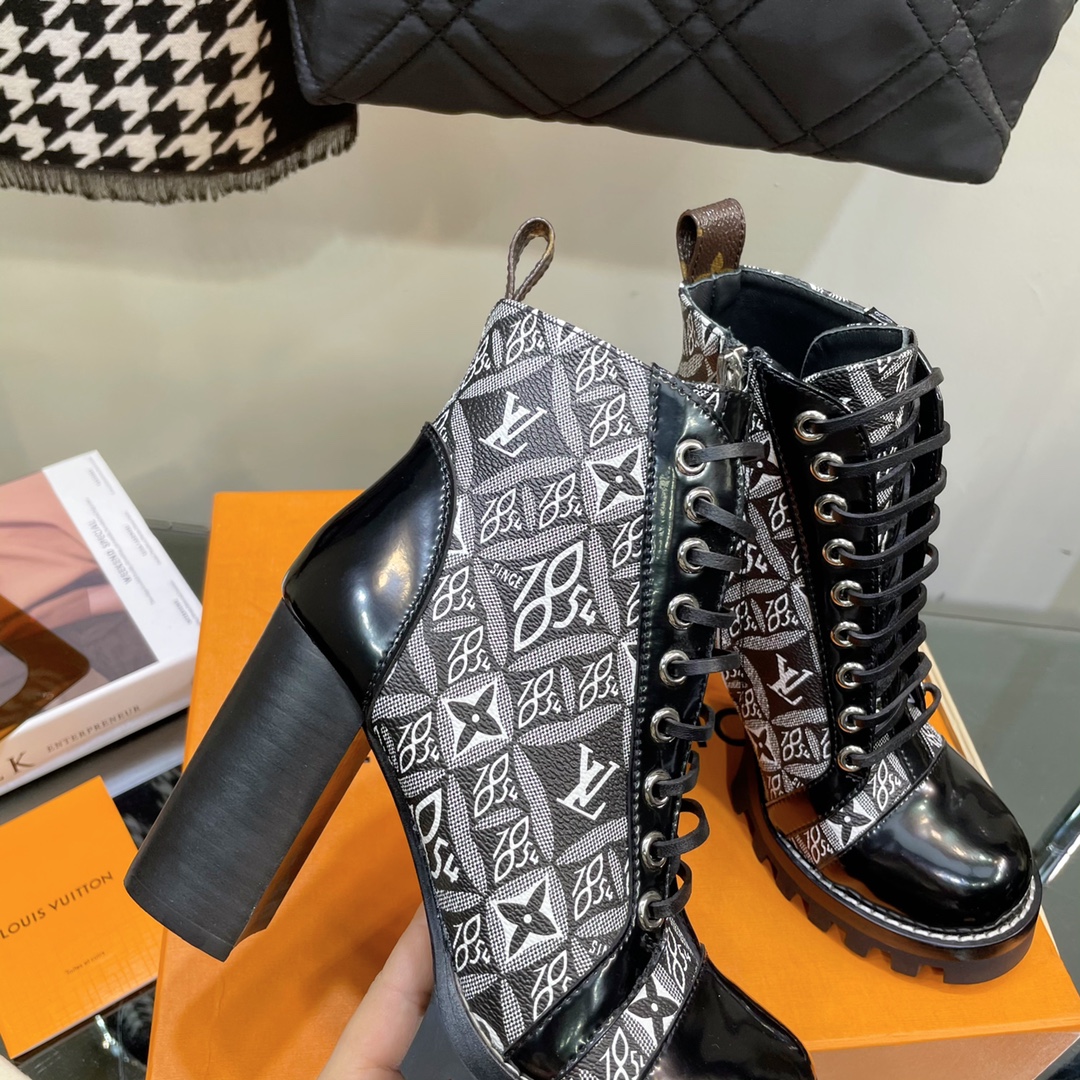 Louis Vuitton Lace-up High-heeled Short Boots - Image 10