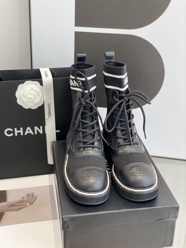 Chanel Black Sock Boots