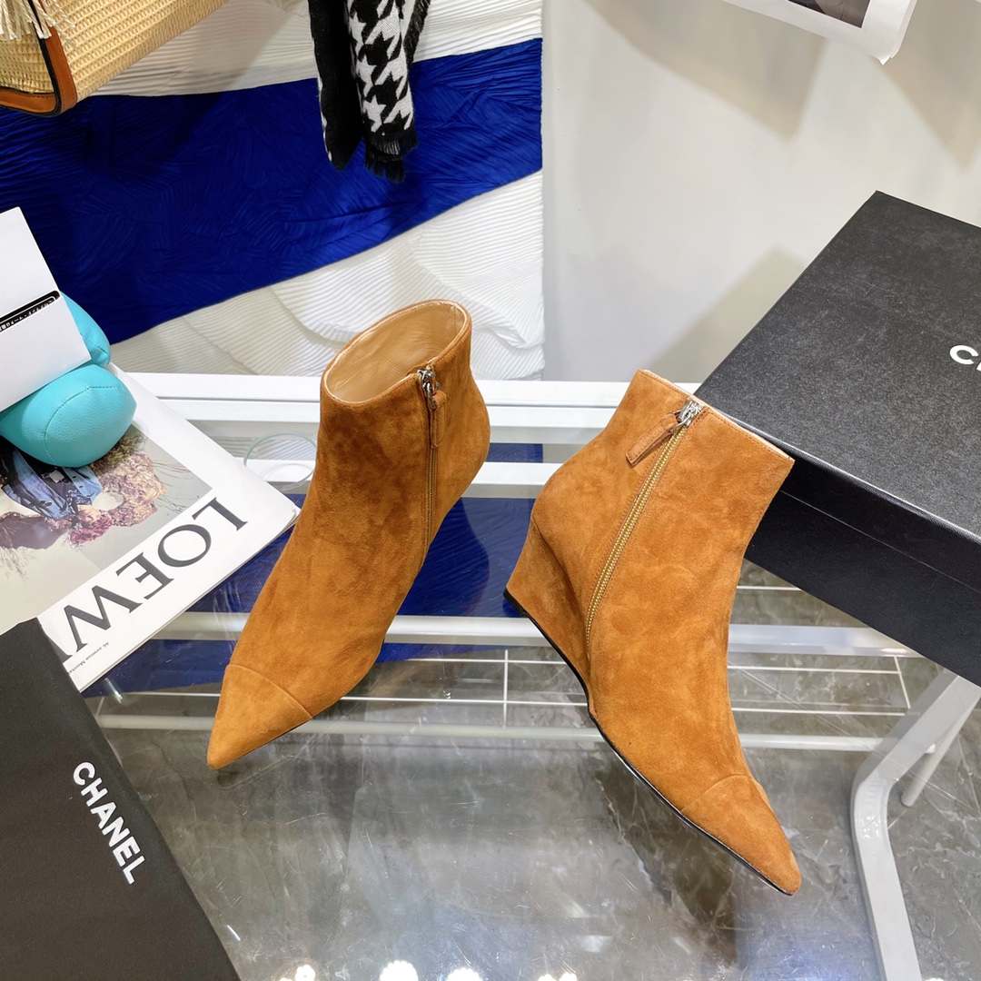 Chanel Wedge Ankle Boots - Image 3