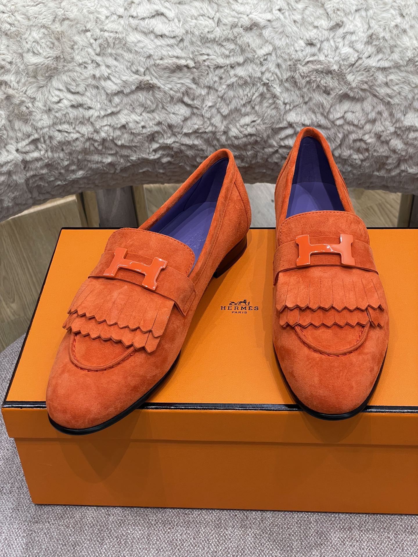 Hermes Fringed Loafers - Image 3