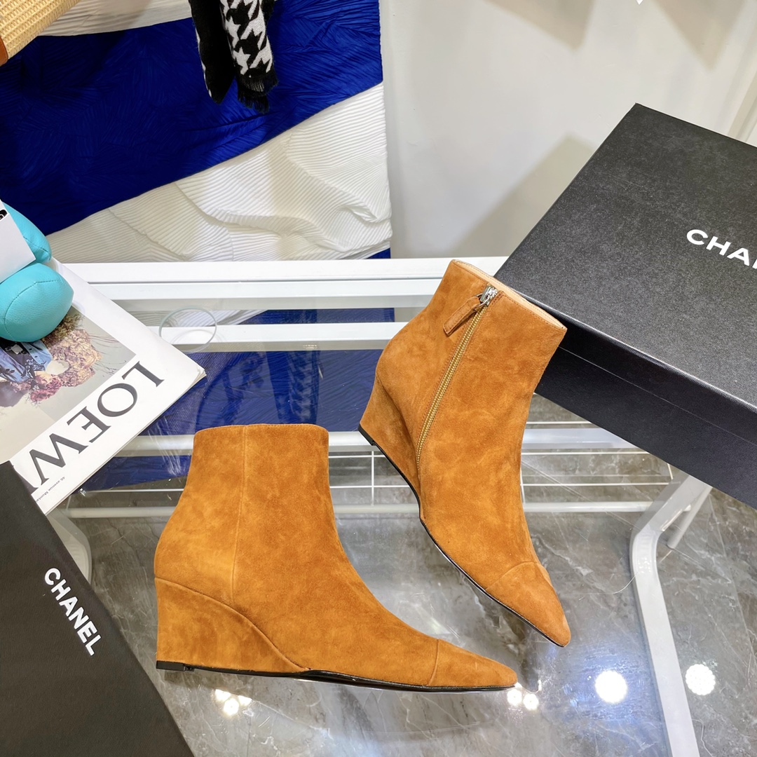 Chanel Wedge Ankle Boots - Image 4