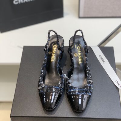 Chanel Tweed Slingback Shoes
