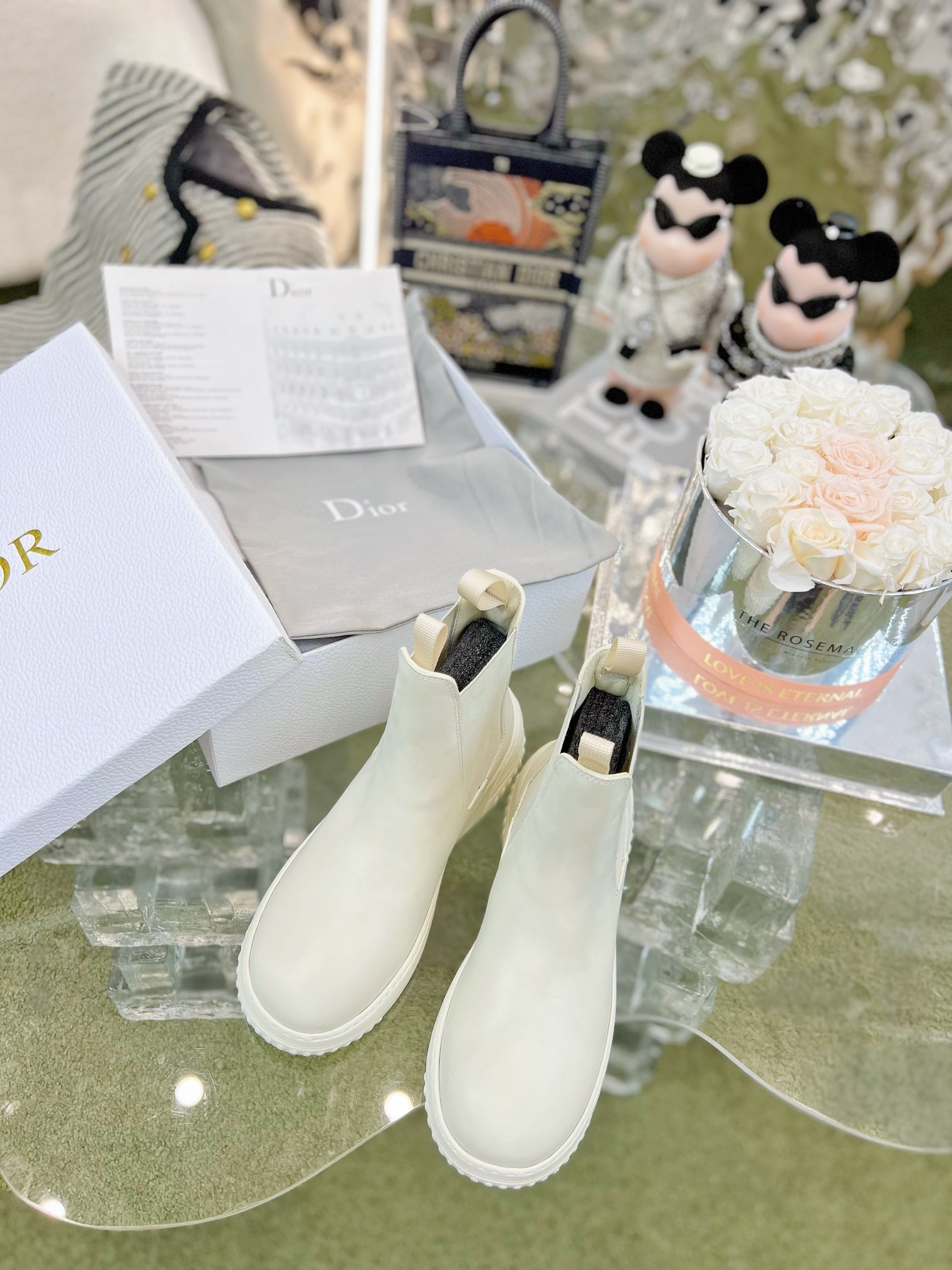 Dior Chelsea Ankle Boots in White