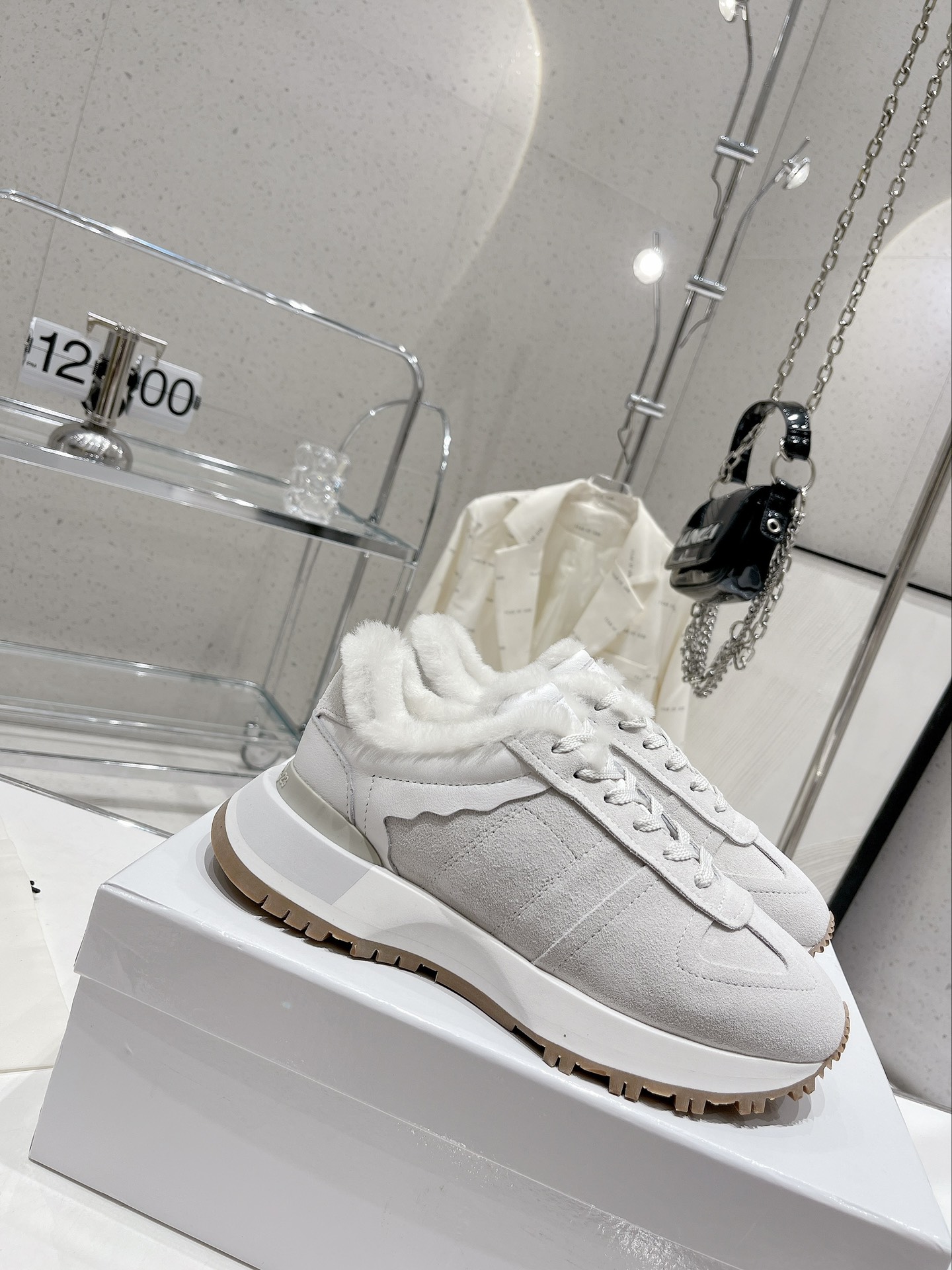 Maison Margiela Thick-soled Fur Sneakers - Image 3