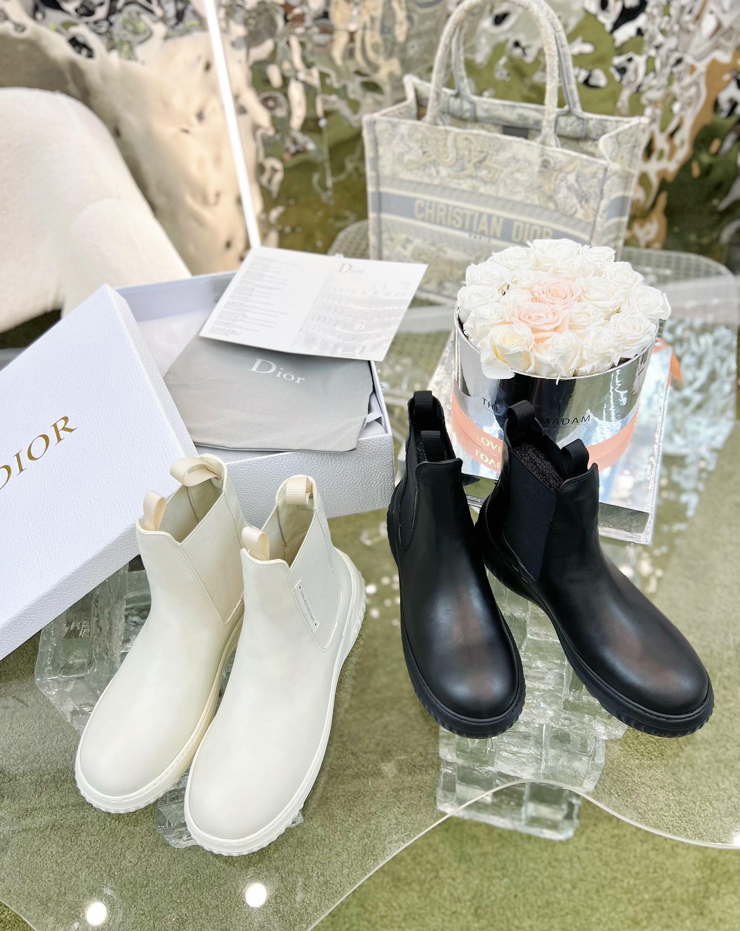 Dior Chelsea Ankle Boots in White - Image 9