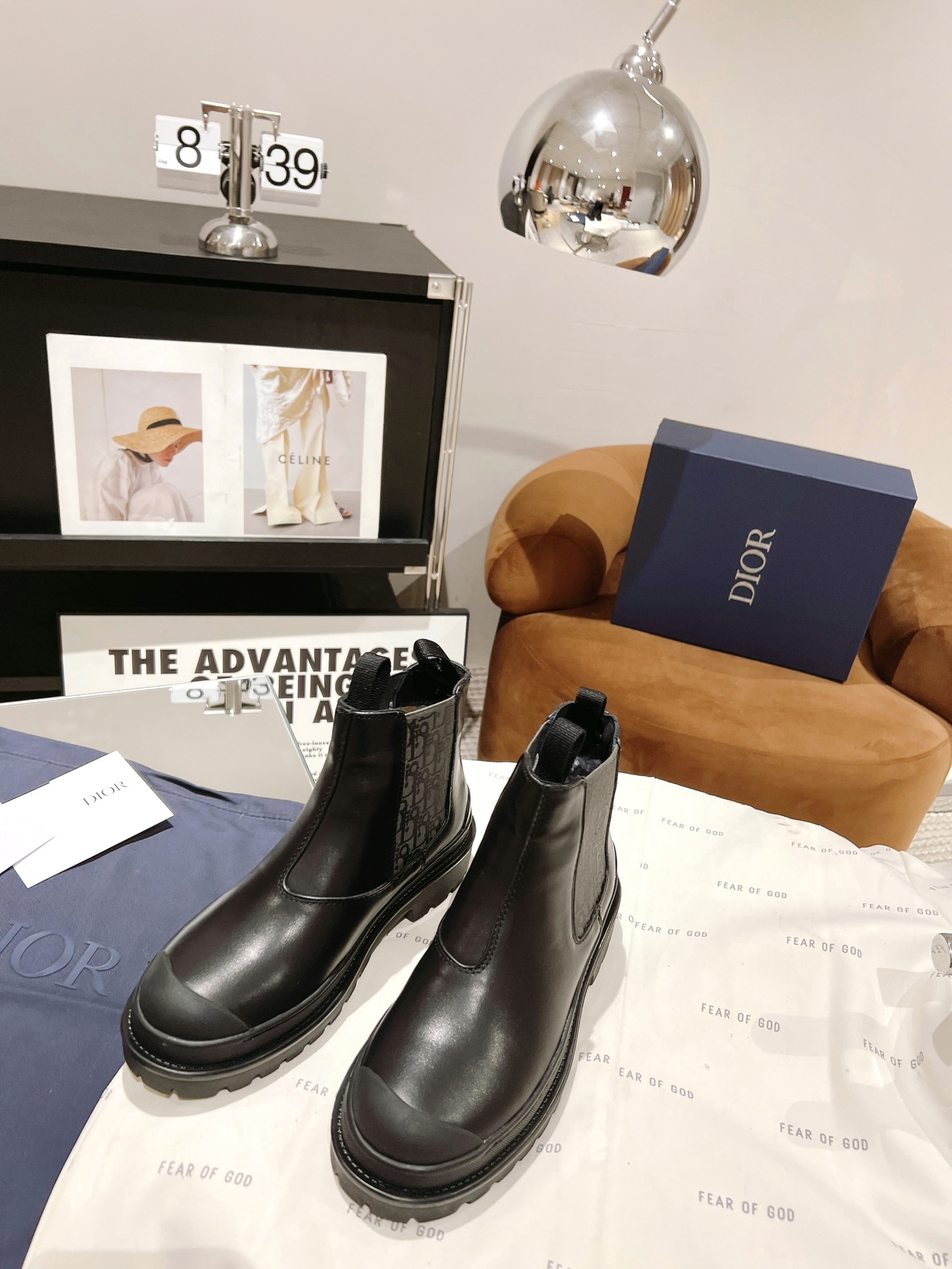 Dior Lace-up Mosaic wool Boots